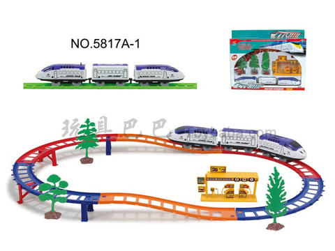 Electric three-dimensional track train with gas station (20PCS)