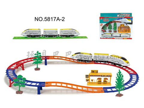 Electric three-dimensional track train with gas station (20PCS)