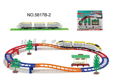Electric three-dimensional track train with waiting shelter (20PCS)