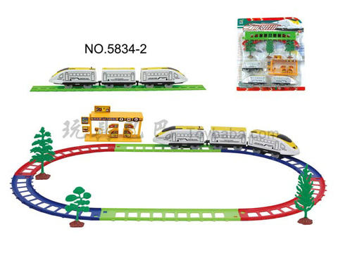 Electric rail train with gas station (16PCS)