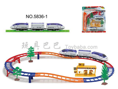 Electric three-dimensional track train with gas station (20PCS)