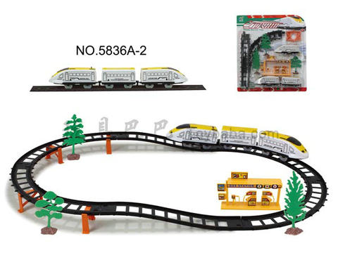 Electric three-dimensional track train with gas station (20PCS)