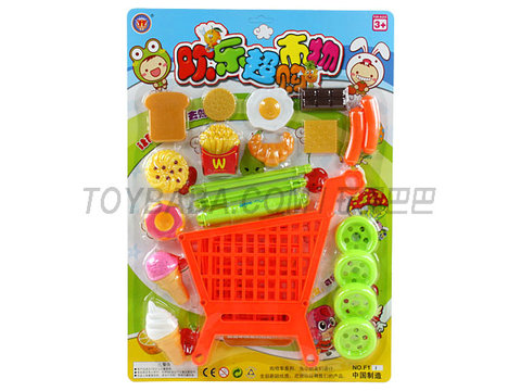 Shopping cart with food