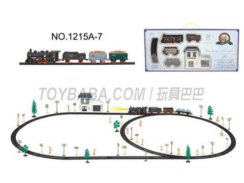 Electric Classical Rail Train waiting Building (72PCS, with lights)