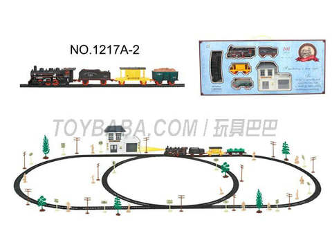 Electric Classical Rail Train waiting Building (101PCS, with lights)