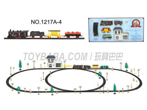 Electric Classical Rail Train waiting Building (101PCS, with lights)
