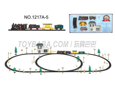 Electric Classical Rail Train waiting Building (101PCS, with lights)