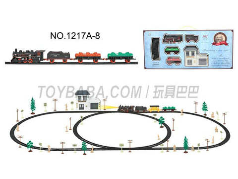 Electric Classical Rail Train waiting Building (101PCS, with lights)
