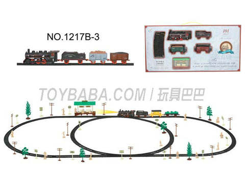 Electric classical rail train with shelter (101PCS, with lights)