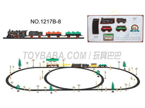 Electric classical rail train with shelter (101PCS, with lights)