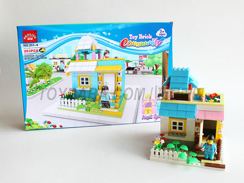 Children's Educational DIY Assembling Self-Assembly Building Blocks Toys Holiday Cottage Building Blocks Toys Educational Intelligence Assembling Self-Assembly Toys