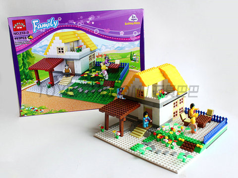Building blocks, vacation villas, building blocks, toys, educational intelligence, self-assembling toys