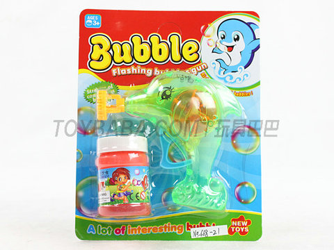 Dolphin bubble gun with light