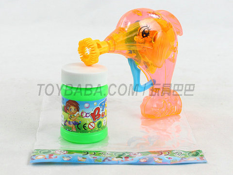 Dolphin bubble gun with light