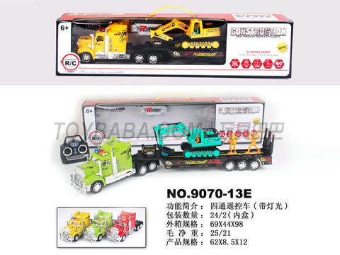 Remote control tractor pulls 1 inertial engineering vehicle +2 engineering personnel