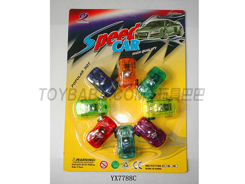 Two-color silk screen transparent pullback cart