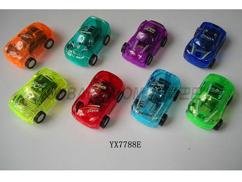 Two-color silk screen transparent pullback cart