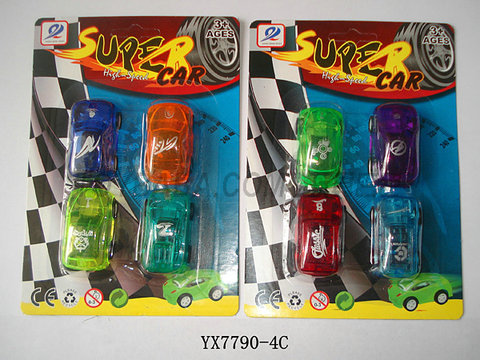 Pad printing transparent business pullback car 4 pcs