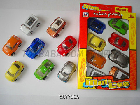 Painted open window simulation business pullback car 8 pcs