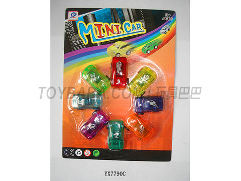Pad printing transparent business pullback car 8 pcs