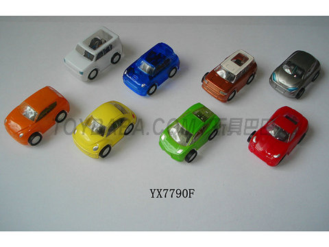 Painted open window simulation business pullback vehicle