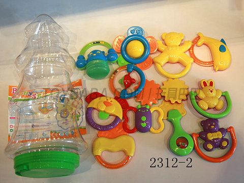 12 large tower bottle rattles