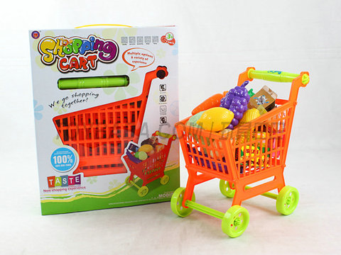 Shopping cart color box with fruit