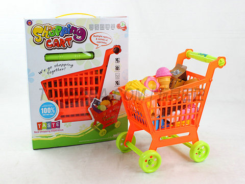 Shopping cart color box with fruit