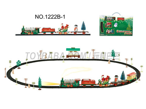 Christmas electric rail train with shelter (49PCS, with lights)