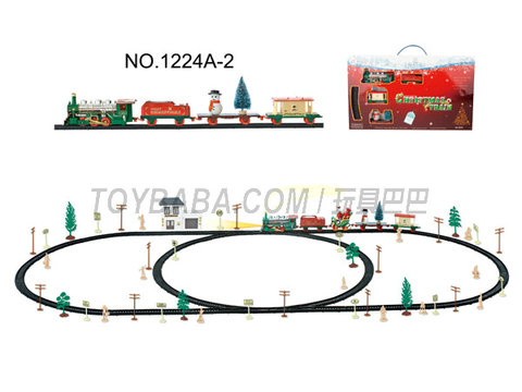 Christmas electric rail train waiting building (101PCS, with lights)