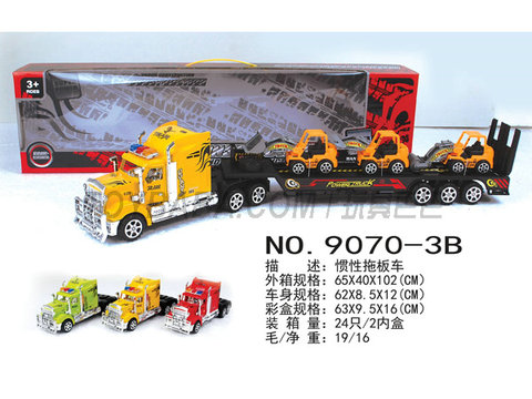 Tractor towing 3 taxi engineering vehicles