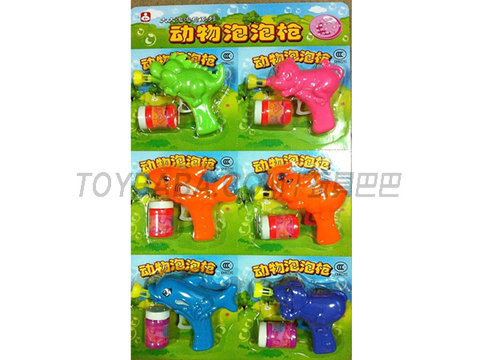 Solid color 6 animal bubble guns one board