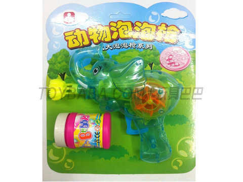 Transparent flashing cartoon elephant bubble gun