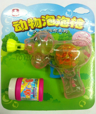 Transparent flash ball holding dog bubble gun