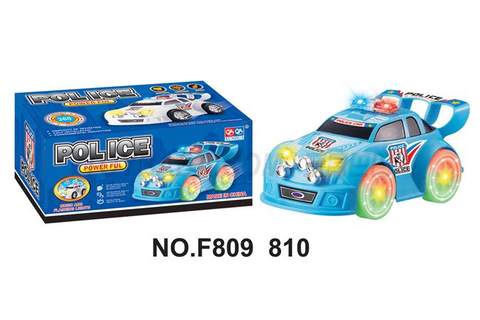 Electric universal light and music black wheel police car