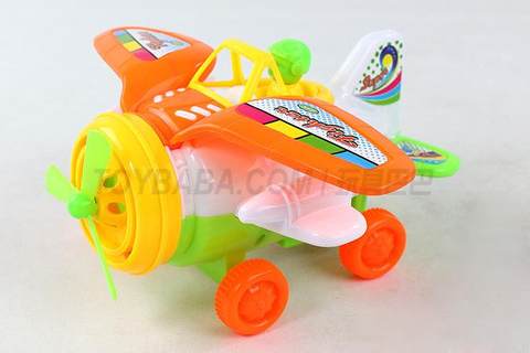 Pull-line cartoon fighter plane with lights