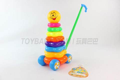 8-layer plum blossom shaped push ring smiling face