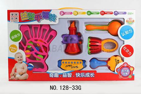 Six-piece rattler combination, hand-applied plastic sheet