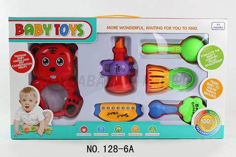 Six-piece set of rattle combination, tiger plastic sheet