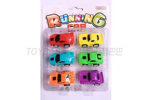 6 solid color black window racing cars