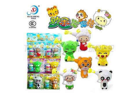 Cartoon animal bubble guns 3 models mixed in 6 packs