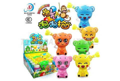 Naughty monkey bubble guns 10 pieces/display box (6 colors mixed)