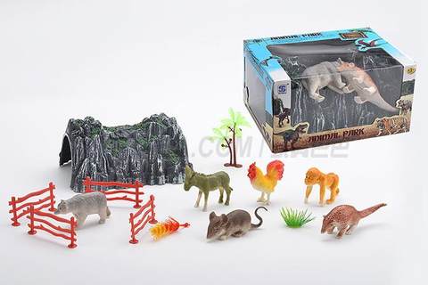 Simulated mountain + animal combination