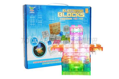 Touch electric energy luminous building blocks (19PCS) 1, touch 2, lights 3, free assembly