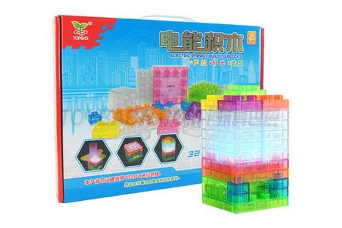 Voice-controlled electric energy luminous building blocks (32PCS) 1, voice-controlled 2, lighting 3, free assembly