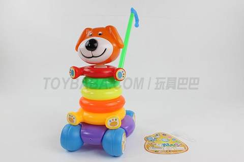 Pushing cartoon puppy ring