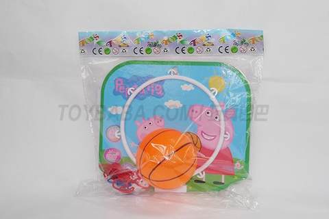 Small wall-hanging basketball board (PIPI pig) with bottle blowing ball