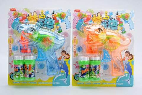 Dinosaur self-priming inertial flash bubble gun (with 2 bottles of water)