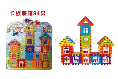 36 houses assembled building blocks