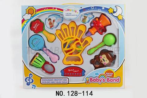 Eight-piece rattle combination + hand-applied plastic sheet